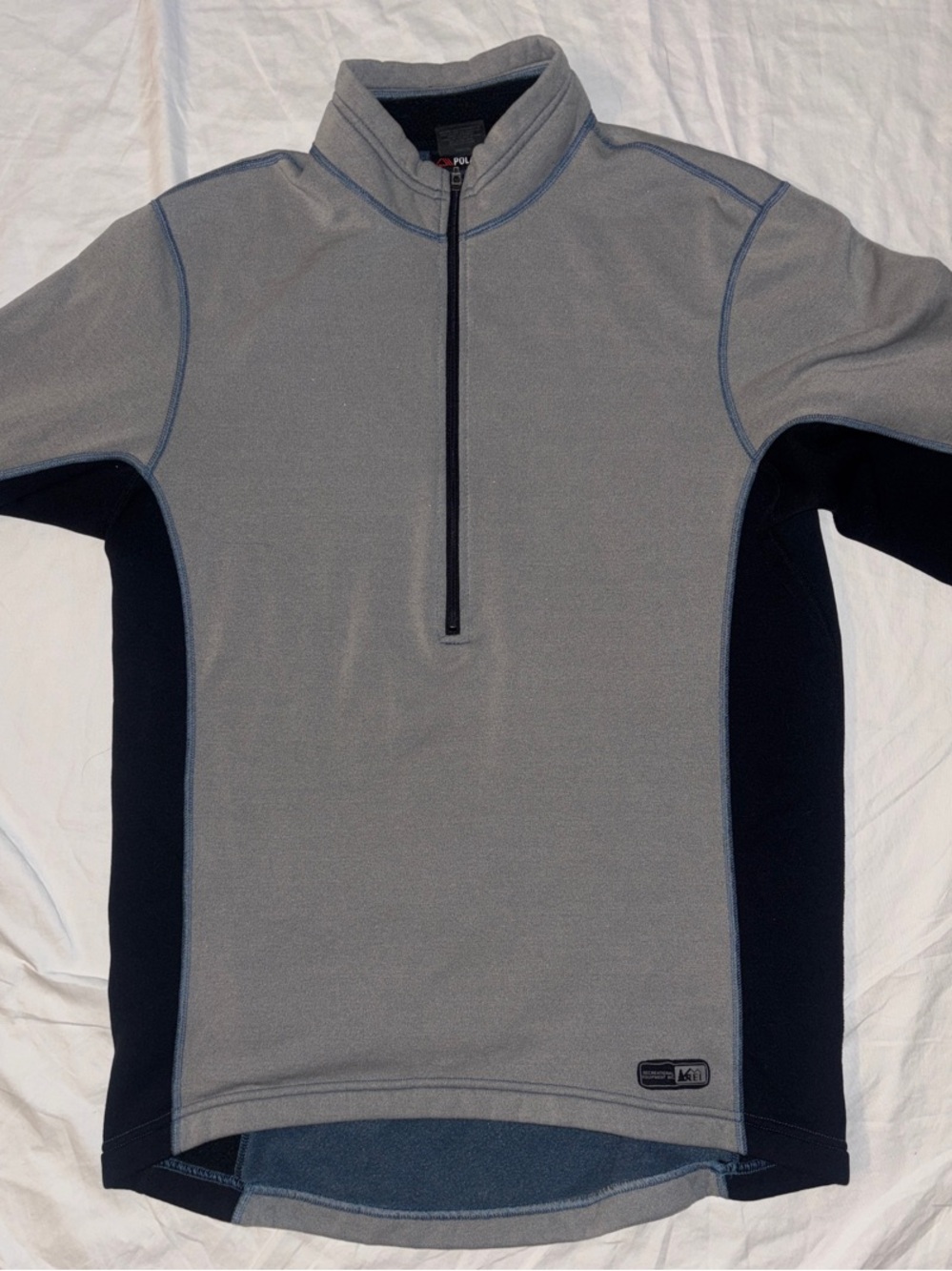 REI Co-Op Vintage Colorblock Quarter Zip Athletic Pullover - Large